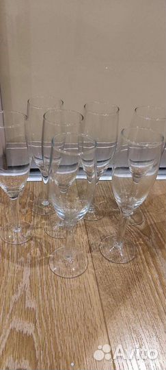 Бокалы для шампанского стекло 12 штук