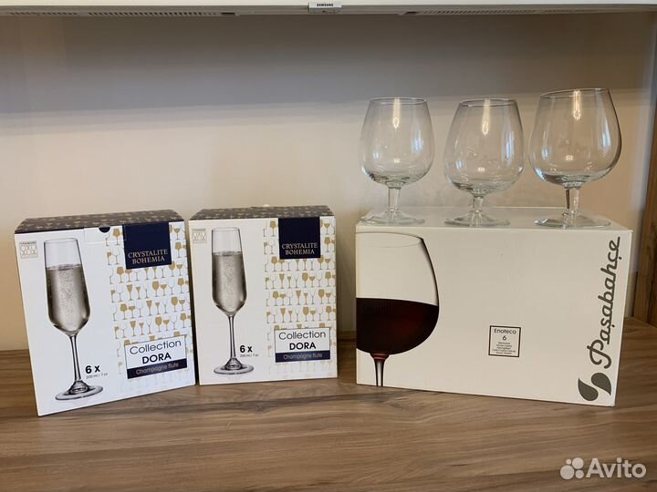 Новые бокалы для вина, шампнского, бренди