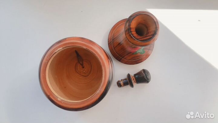 Набор для напитков из дерева с росписью 7 предмето