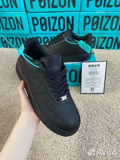 Nike Air Force 1 Black Черные Оригинал Poizon