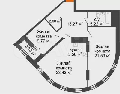 2-к. квартира, 82,9 м², 8/23 эт.