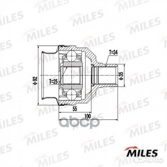 ШРУС opel vectra/saab 900 2.0/2.3 89-98 внутр