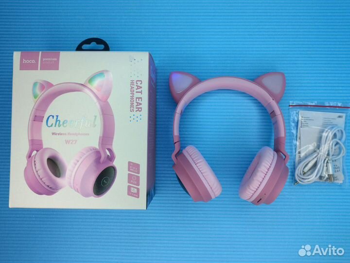 Наушники с ушками LED подсветка hoco