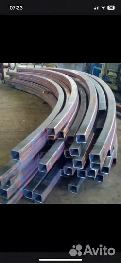 Прокат профильной трубы, гибка по радиусу