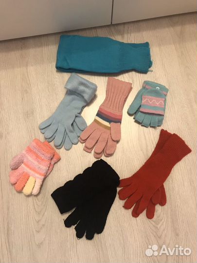 Шапка, шарф, перчатки для девочки пакетом