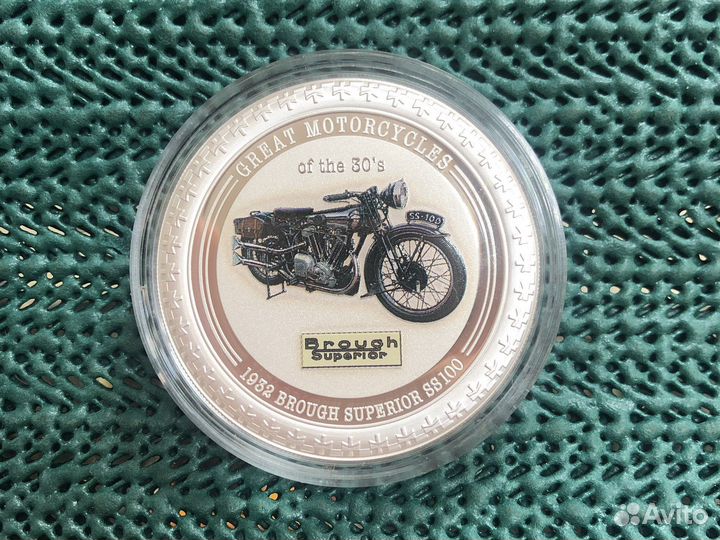 Монета Мотоцикл Brough Superior SS10 серебро
