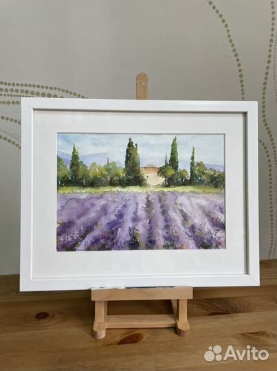 Акварель,ручная работа,интерьерная картина Лаванда