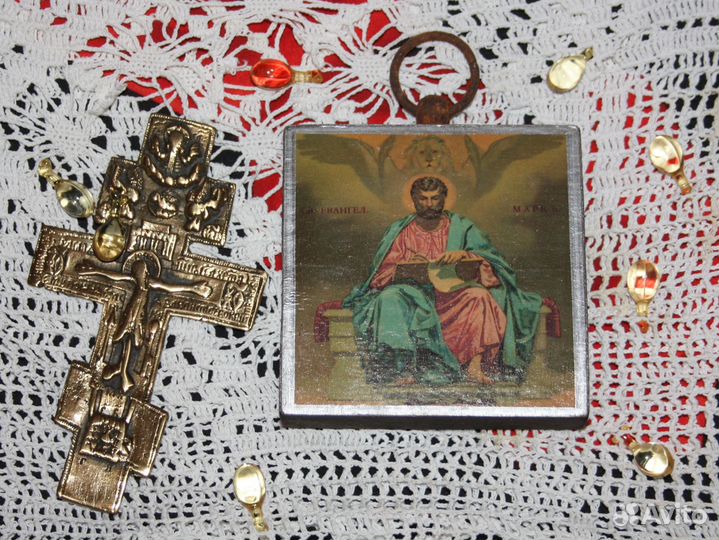 Старинная Афонская Икона Святые