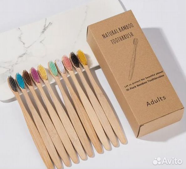 Набор бамбуковые щетки 10шт деревянные