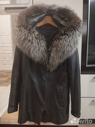 Куртка кожаная женская утепленная