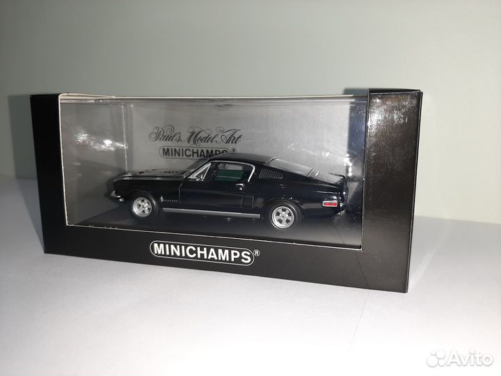 Ford Mustang Fastback 1968 черный Minichamps 1:43