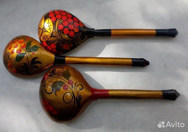 Суповые ложки хохлома, 5 шт., СССР