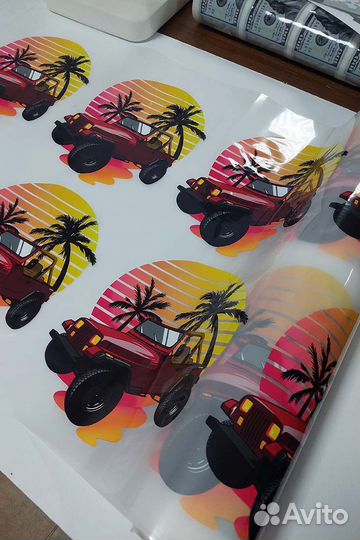 Печать термонаклеек на одежду, принты DTF