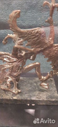 Статуэтка царевич и жар птица бронза