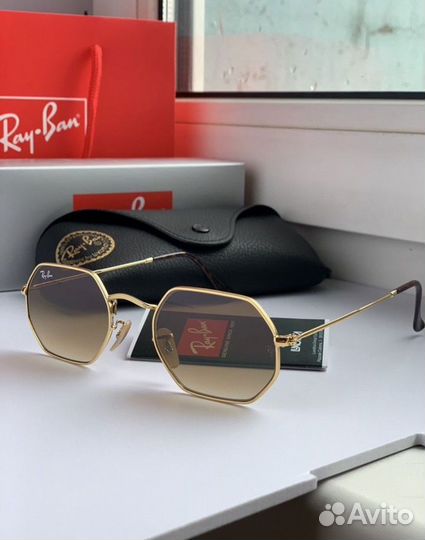 Очки ray ban octagonal коричневые