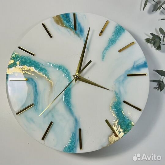 Набор для рисования эпоксидной смолой Часы-Бирюза