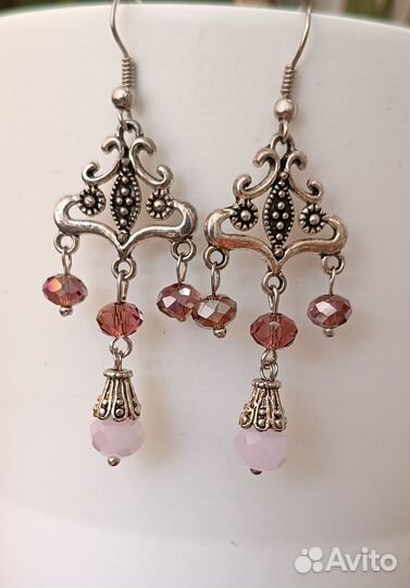 Серьги ручная работа со стеклом