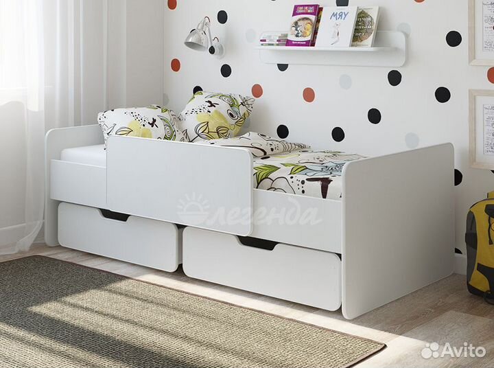 Детская кровать от 3 лет с бортиками. В наличии