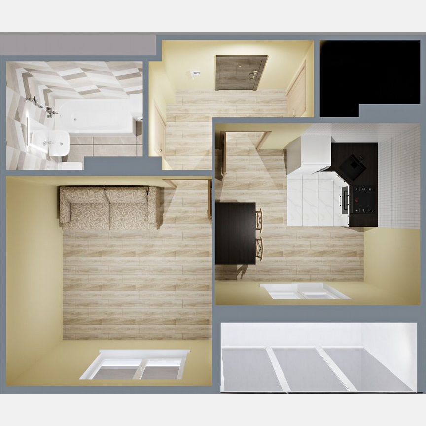 1-к. квартира, 40,5 м², 1/4 эт.