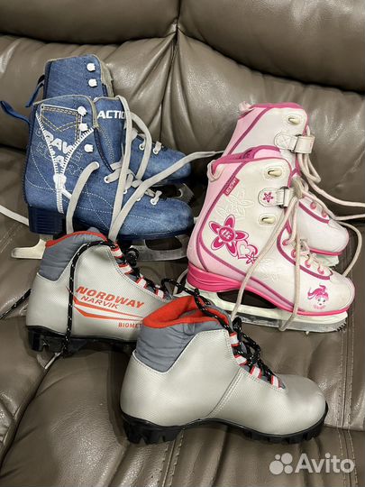 Коньки 34, 35 размер, лыжные ботинки 35