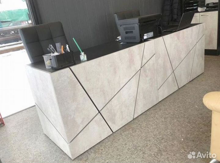 Стол руководителя Концепт Серый Мрамор