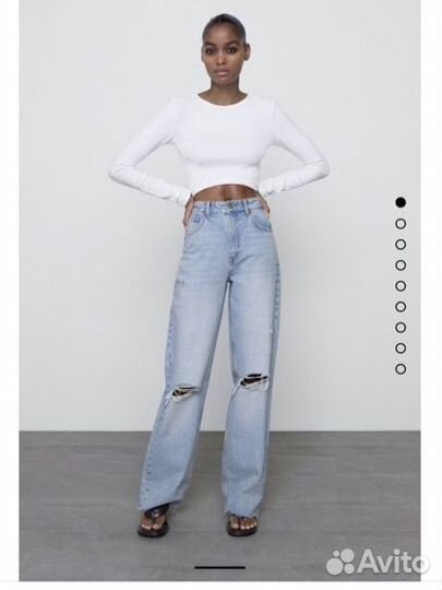 Джинсы zara wide leg 34