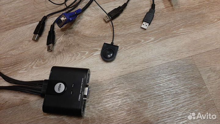 2х портовой кабельный USB KVM переключатель Aten