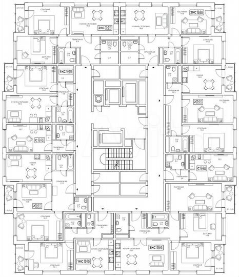 2-к. квартира, 65,4 м², 22/25 эт.