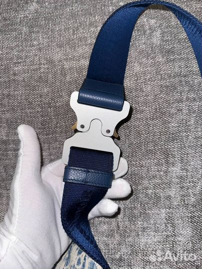 Dior Saddle Bag Blue Oblique Kasuri Jacquard