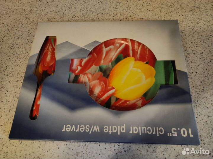 Набор для карвинга/торта тарелка и лопатка новое