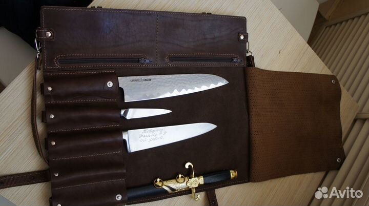 Скрутка повара кожаная, ручной работы