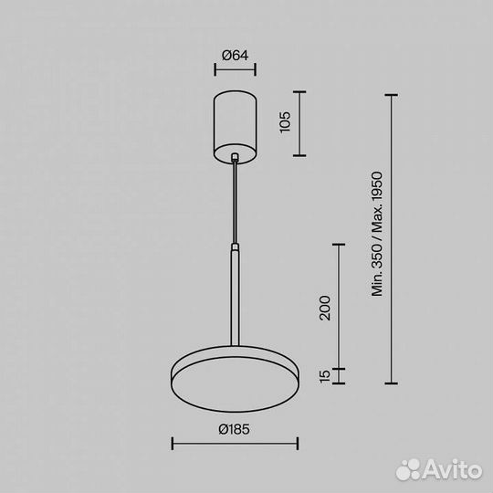 Подвесной светильник Maytoni Plato P076PL-L12W4K-B