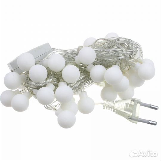 Гирлянда шарики 40 свд, 5 метров зеленая, малина