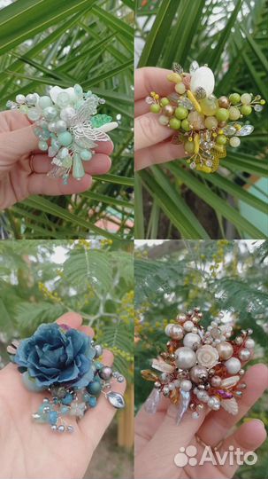 Брошь авторская из камня