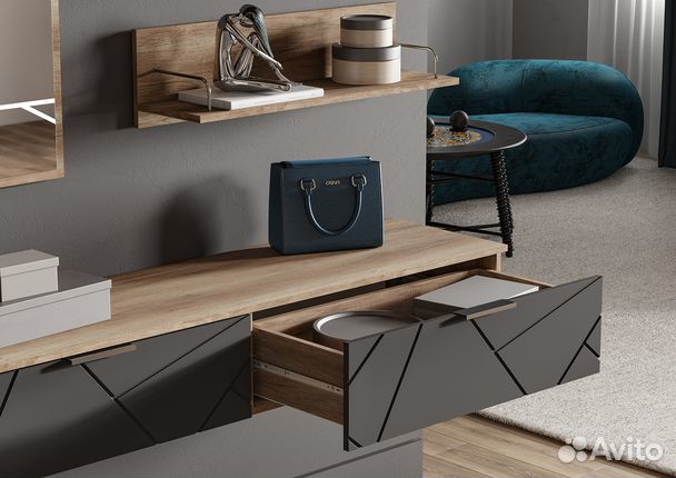 Тумба подвесная Графит 1,6 м