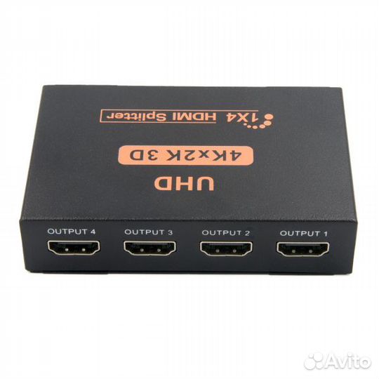 Сплиттер разветвитель hdmi 4K с 1 канала на 4