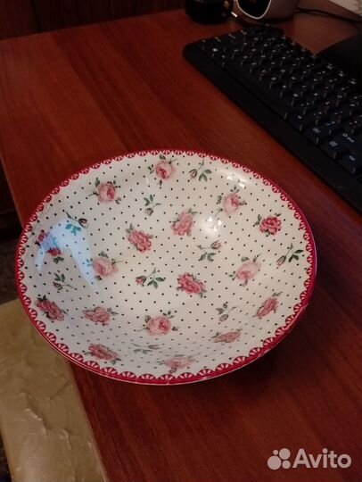 Тарелка глубокая - салатница. Английский ситец