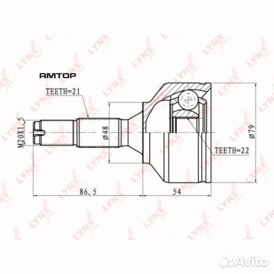 Lynxauto CO6103 шрус наружный перед прав/лев