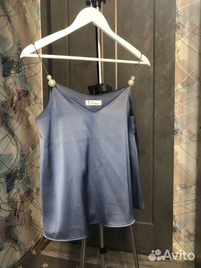 Шелковый топ майка