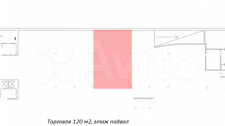 Аренда 120 м2 на цокольном этаже ТЦ
