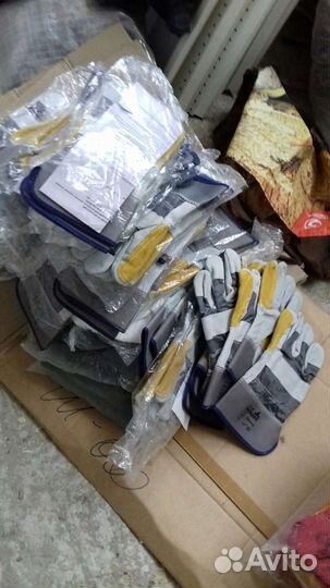 Перчатки краги кожаные