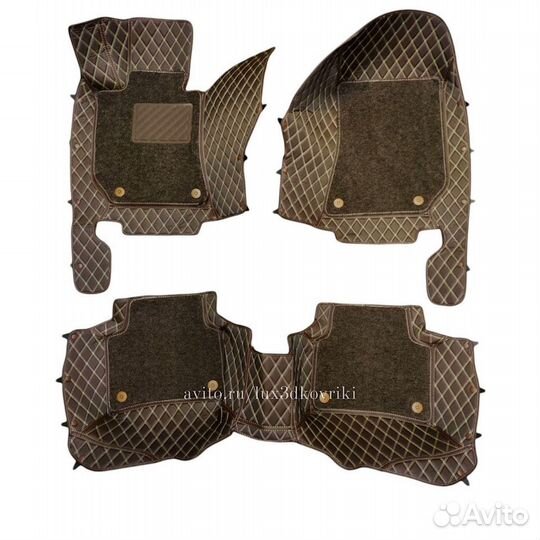 Коврики премиум Lexus RX (4) +ворсовые. Тёмнокорич