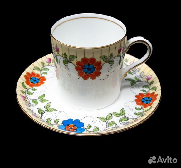 Кофейная пара Эйнзли, фарфор, винтаж, Англия