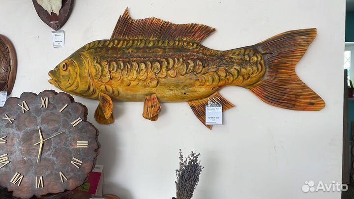 Картина деревянная рыба