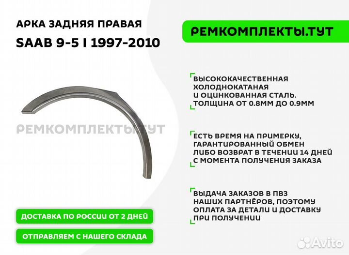 Арка задняя правая Saab 9-5 1