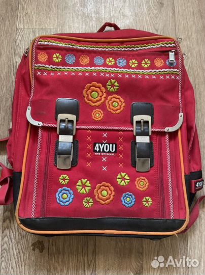 Ранец школьный для девочки красный 4you