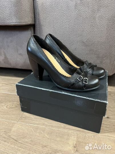 Туфли женские 36 кожа толстый каблук