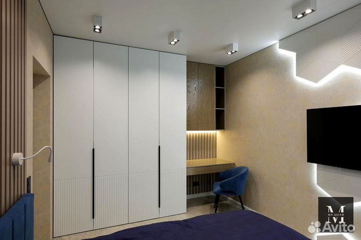 Шкаф распашной с фрезеровкой