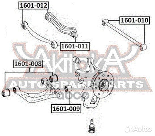 Сайлентблок заднего нижнего рычага 1601-009 asva