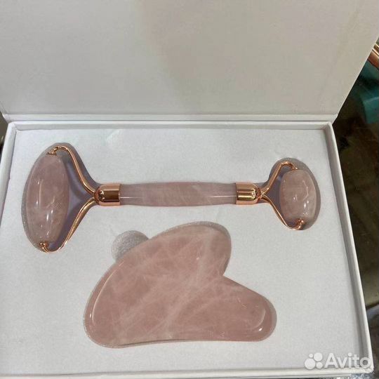 Кварцевый роллер и скребок гуаша